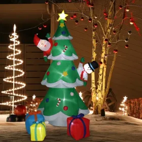 8ft With Snowman Santa Claus 3 Gift Boxes 9 String Lights (Option: As picture)