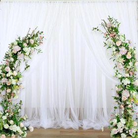 1PC White Tulle Backdrop Curtain 10ft X 5ft Sheer Chiffon Backdrop Curtain Drapes Elegant Photography Photo Backdrop For Wedding Birthday Bridal (Color: White)