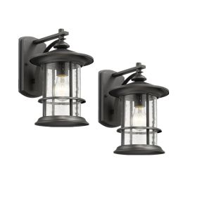 Outdoor wall light (Color: Matte Black, Pack: 2 Pack)